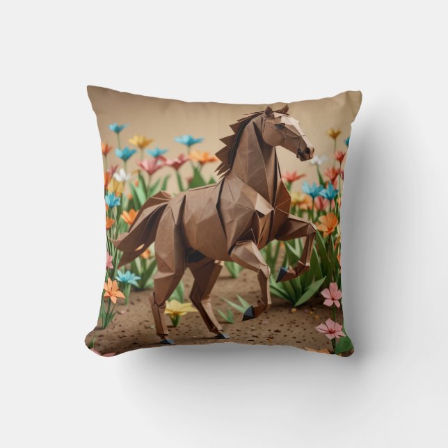Coussin Origami Animal Horse Comfy (Recto)