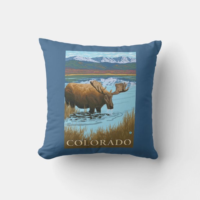 Coussin Orignaux DrinkingColorado (Recto)