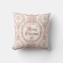 Ornate Classic Vintage Joyeux Noël Toile rouge