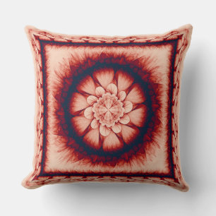 Coussin Ornement abstrait rouge floral