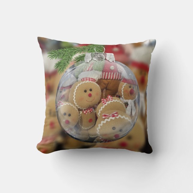 Coussin Ornement de l'homme de pain d'épices (Recto)