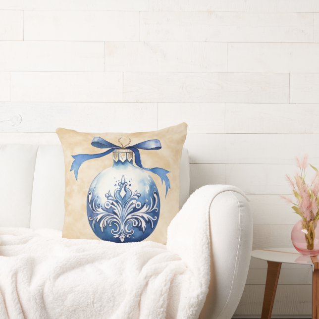 Coussin Ornement de Noël aquarelle (Canapé)