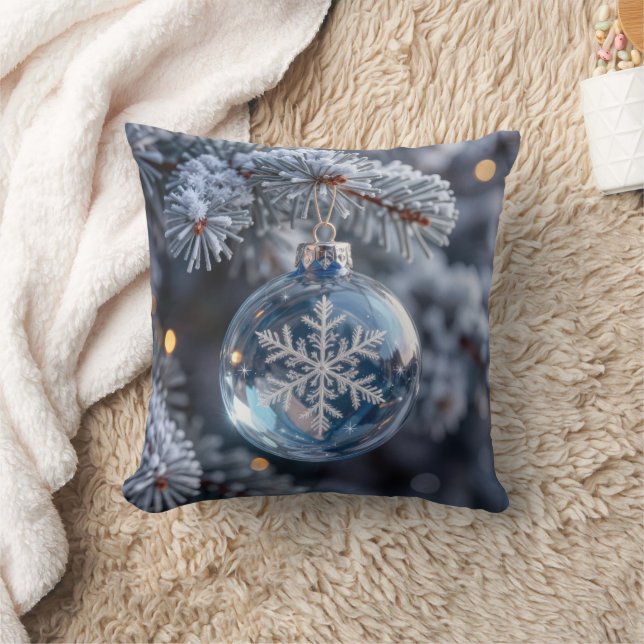 Coussin Ornement de Noël en cristal de flocon de neige (Couverture)