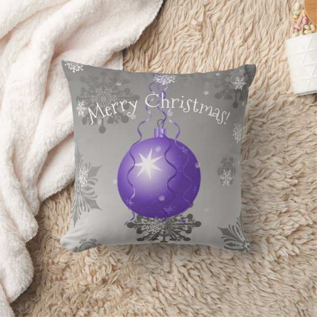 Coussin Ornement de Noël mauve fantaisie Jeu d'oreiller (Couverture)
