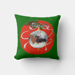 Coussin Ornement de Noël pour Dachshunds