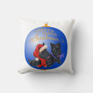 Coussin Ornement de Noël Terrier Écossais
