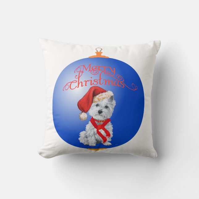 Coussin Ornement de Noël Westie (Recto)