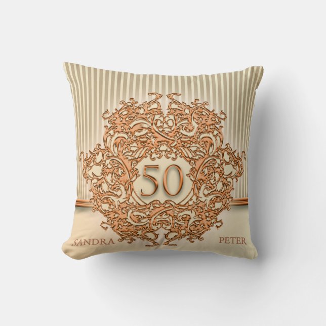 Coussin Ornement En Cuivre Et Grandes Tailles Beiges (Recto)