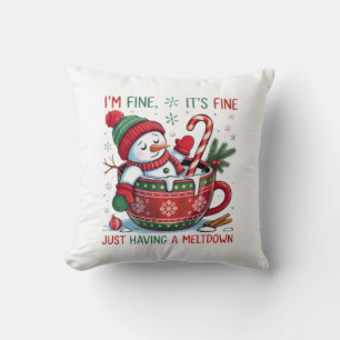 Coussin Ornement encadré de flocon de neige