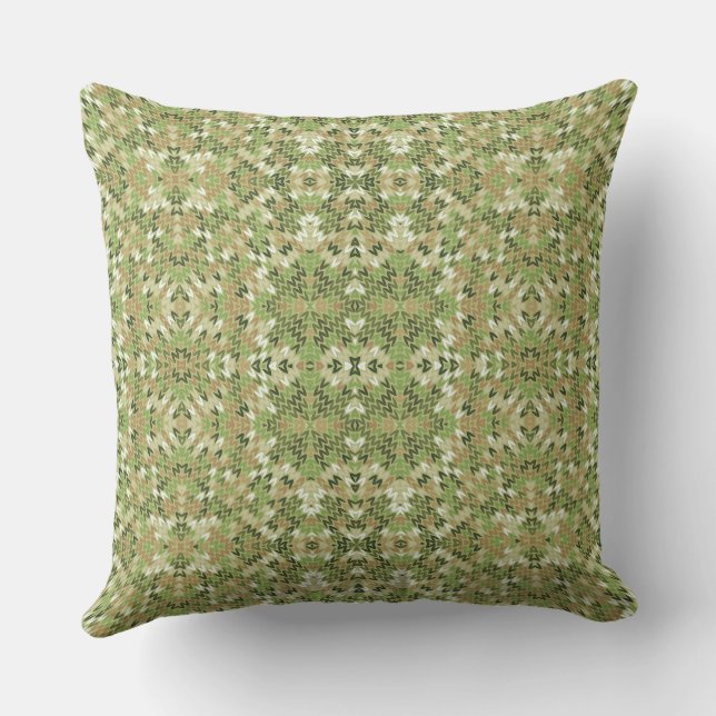 Coussin ornement ethnique rustique tricoté (Verso)
