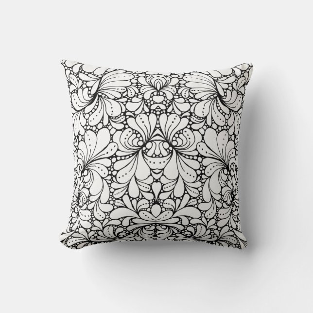 Coussin Ornement ethnique symétrique (Recto)
