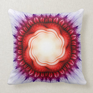 Coussin Ornement floral rouge
