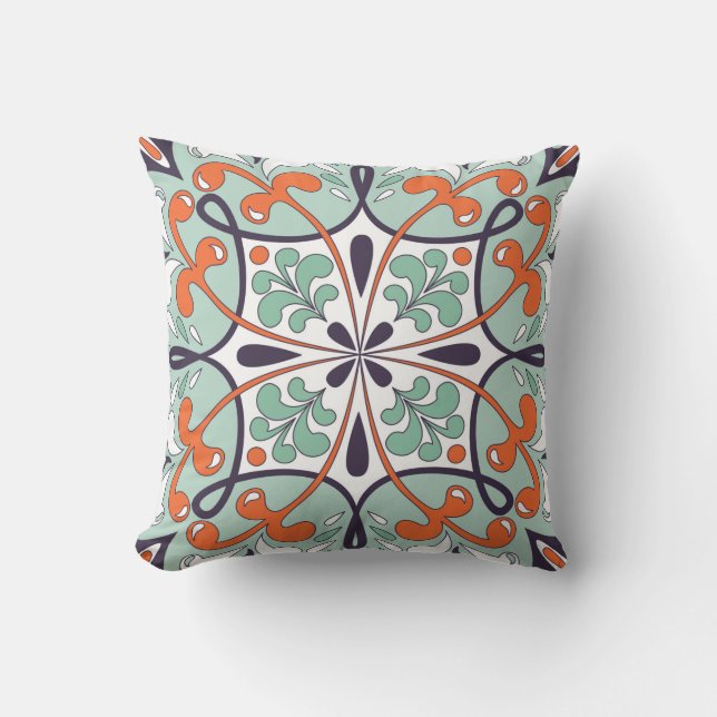 Coussin Ornement floral traditionnel oriental, Jusqu maroc (Recto)