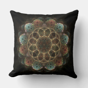 Coussin Ornement fractal ésotérique sacré