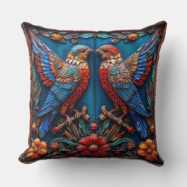 Coussin Ornement oiseaux (Recto)