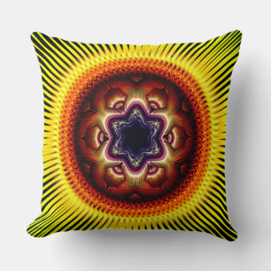 Coussin Ornement psychédélique brillant lumineux
