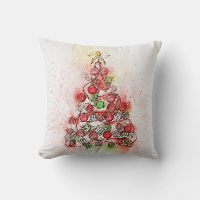 Coussin Ornements décoratifs d'arbre de Noël (Recto)