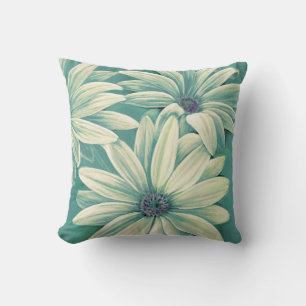 Coussin Ostéospermum crème verte