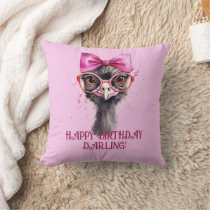 Coussin Ostrich Red Bow Anniversaire