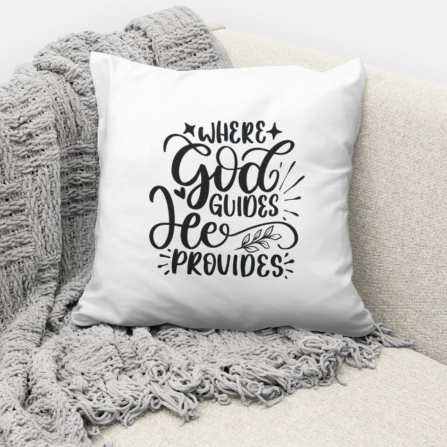 Coussin Où Dieu Guidera Il Fournit Une Citation Chrétienne (Créateur téléchargé)