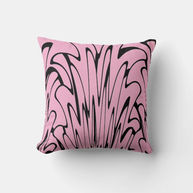 Coussin Où l'art rencontre la pensée noir et rose (Recto)