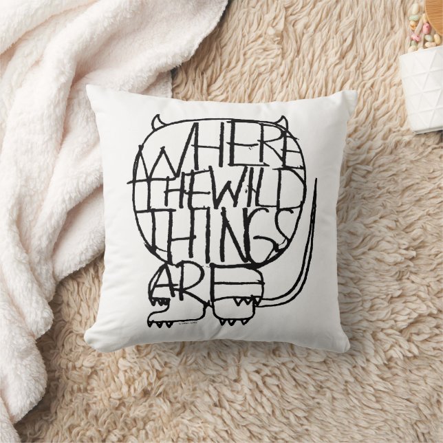 Coussin Où sont les choses sauvages | Croquis par objet sa (Couverture)