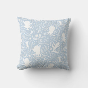 Coussin Où sont les choses sauvages motif floral bleu