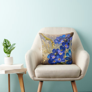 Coussin Oubliez-moi-fleur pas avec accents or
