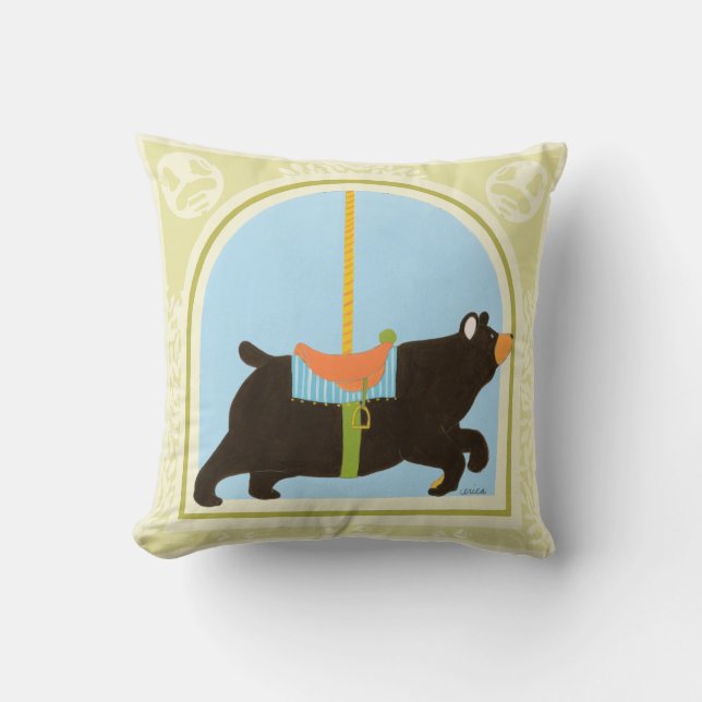 Coussin Ours de carrousel par Juin Erica Vess (Recto)
