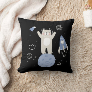 Coussin Ours De Cartoon Mignonne Dans L'Espace