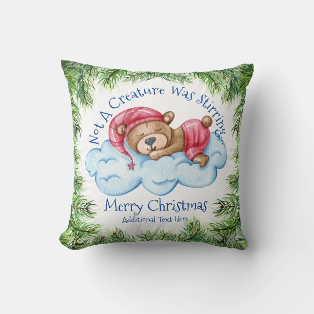 Coussin Ours de Noël couché Jeu d'oreiller (Recto)