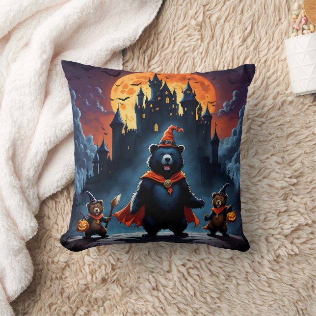 Coussin Ours d'Halloween habillés pour une nuit éffrayante (Couverture)