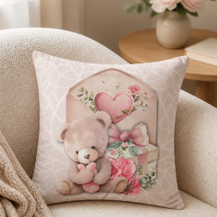 Coussin Ours en peluche livré spécialement Adorable