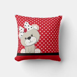 Coussin ours en peluche mignon