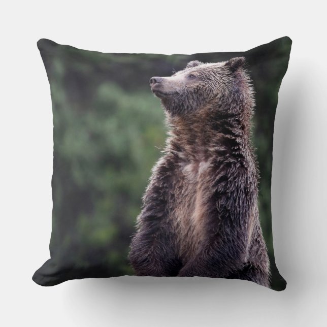 Coussin Ours gris debout (Recto)