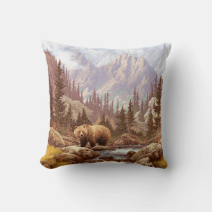 Coussin Ours grizzli dans les Rocheuses / AF-006bear, g