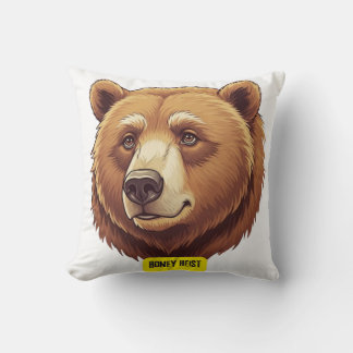 Coussin Ours grizzli. Hauteur de miel