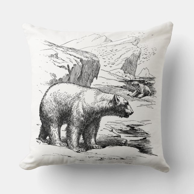 Coussin Ours polaire arctique Lancer l'oreiller (Recto)