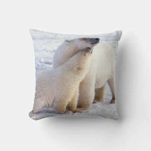 Coussin Ours polaire femelle avec ourson, meute