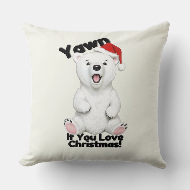 Coussin Ours polaire mignon Oreille de Noël (Recto)