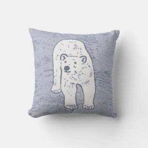 Coussin Ours polaire sur la peinture sur glace - Art origi