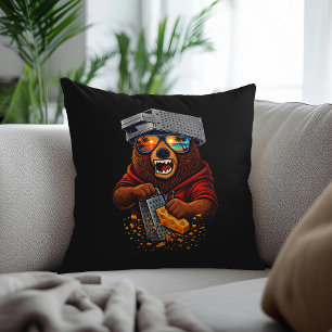 Coussin Ours Rétro Avec Chapeau Râpe À Fromage Et Lunettes