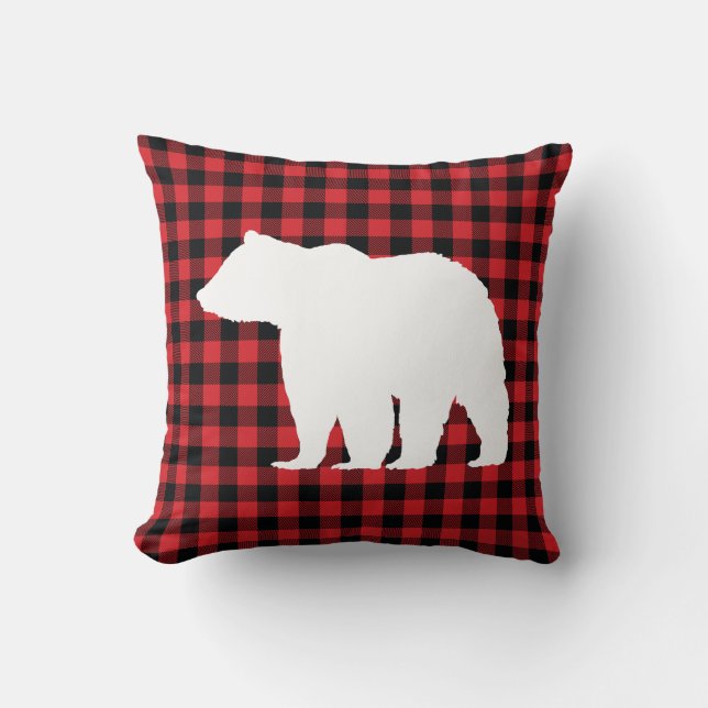 Coussin Ours rustique Plaid Wilderness Cabine Jeter Oreill (Recto)