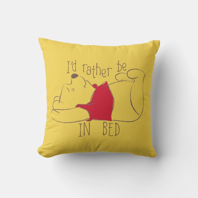 Coussin Ourson| Je préfère être au lit (Recto)