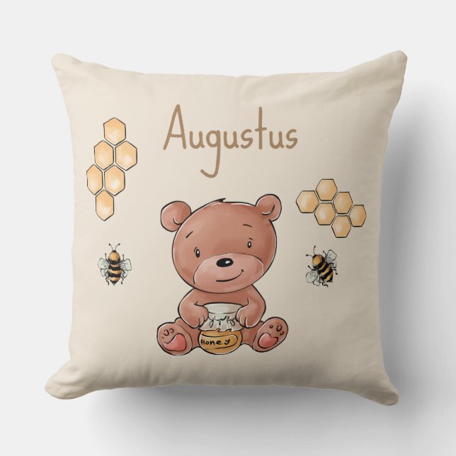 Coussin Ourson Miel Chéri Bébé (Recto)