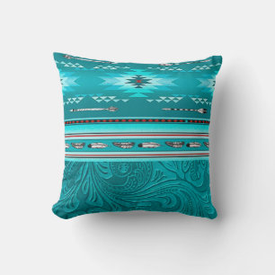 Coussin Outil en cuir Turquoise Tribal Navajo