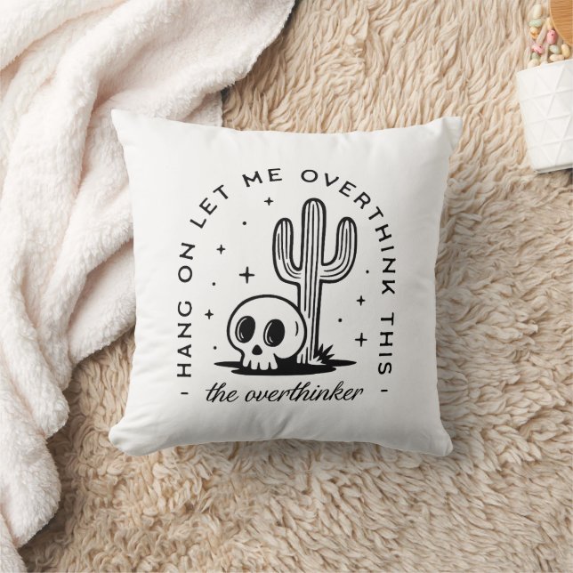 Coussin Overthinker surpensant les citations drôles (Couverture)