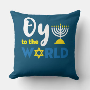 Coussin Oy To The World, Drôle Joyeux Hanoukka