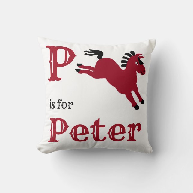 Coussin P est pour Peter bébé garçon Jeu d'oreiller (Recto)