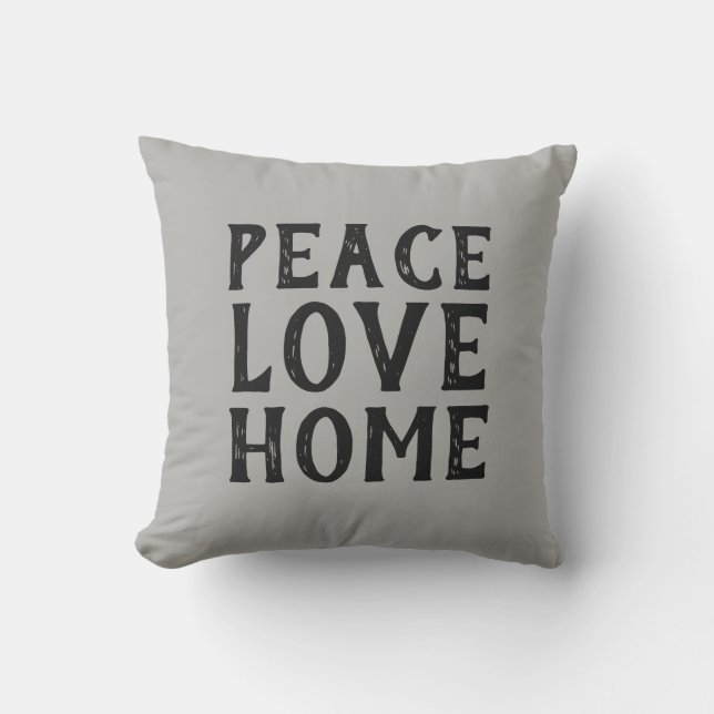 Coussin PAACE LOVE HOME typographie | (Recto)